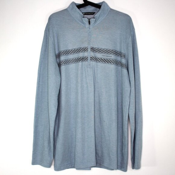 Travis Matthew Mens Large Continent Spell Out Soft Quarter Zip Sweatshirt G1423 - Picture 1 of 8